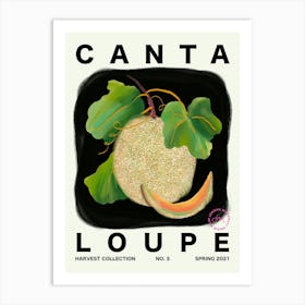 Cantaloupe Fruit Kitchen Typography Art Print