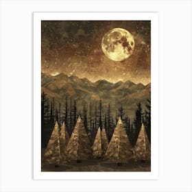 Full Moon In The Forest 11 Art Print