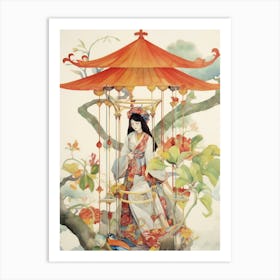 Pagoda Lady Art Print