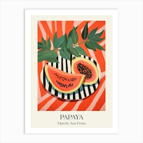 Marche Aux Fruits Papaya Fruit Summer Illustration 8 Art Print