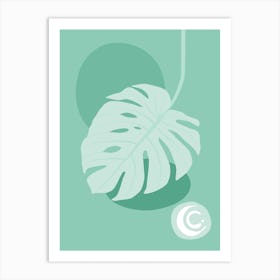 Monstera (Mint Green) Art Print