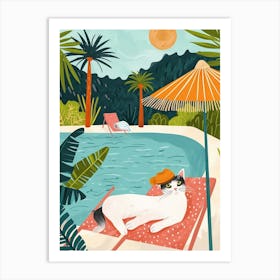 Balinese Cat Storybook Illustration 3 Art Print