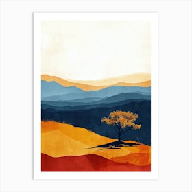 Lone Tree, Minimalism 5 Art Print