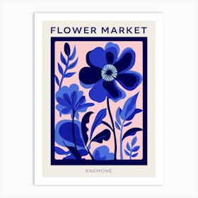 Blue Flower Market Poster Anemone 3 Art Print