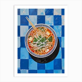 Pho Blue Checkerboard 1 Art Print