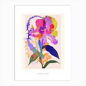 Everlasting Flower 2 Neon Flower Collage Poster Art Print