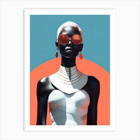 Afro Chic Cosmos: Fashioning the Future Art Print