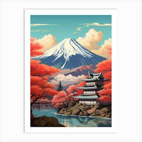 Mountains And Hot Springs Japanese Style Illustration 8 Art Print