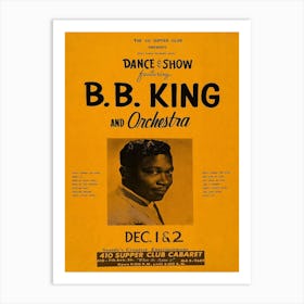 Bb King Orchestra 410 Supper Club Retro Band Replica Concert Poster Trading Card Art Print