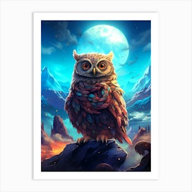Owl In The Forest 2 Art Print
