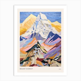 Mount Everest Nepal 1 Colourful Mountain Illustration Poster Art Print