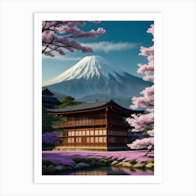 Mt Fuji Cherry Blossoms Mount Fuji Japan 3 Art Print