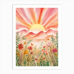 Sunrise Over The Mountains 2 Art Print