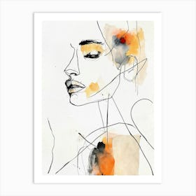 Watercolor Portrait Of A Woman 3 Art Print