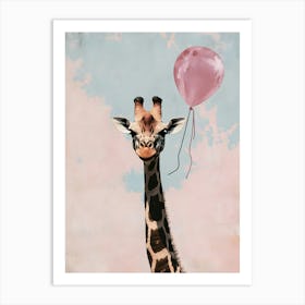 Pink Giraffe Canvas Print Art Print