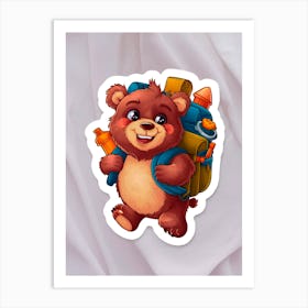 Bear With Backpack 5 Art Print