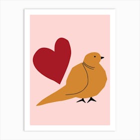 A Bird And A Heart Art Print