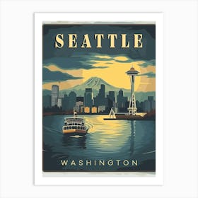 Vintage Travel Poster Of Seattle Art Print