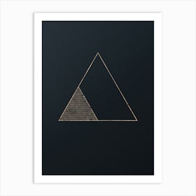 Abstract Geometric Gold Glyph on Dark Teal n.0200 Art Print