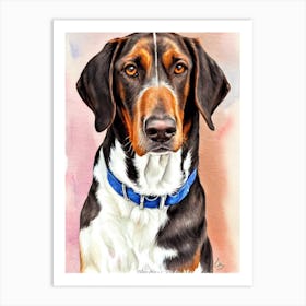 Plott Hound 3 Watercolour Dog Art Print