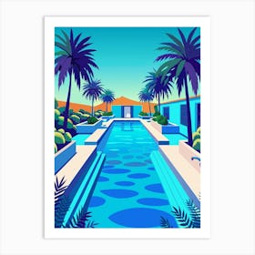 Cyan Oasis Bright Blue Swimming Pool Art Print Art Art Print