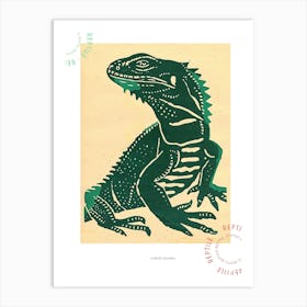 Cuban Iguana Bold Block 1 Poster Art Print