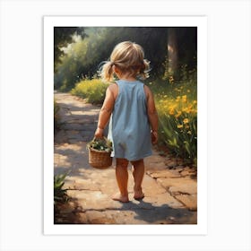 Little Girl With Basket Art Print