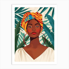 African Woman In A Turban 29 Art Print