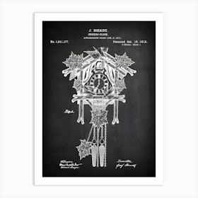 Cuckoo Clock Patent Print Clock Art Cuckoo Clock Poster Clock Art Clock Wall Art Time Piece Cuckoo , Patent Art, Tc1771 Art Print