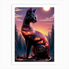 Cat In The Sky Art Print