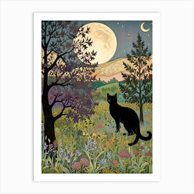 William Morris Cat In The Moonlight 21 Art Print