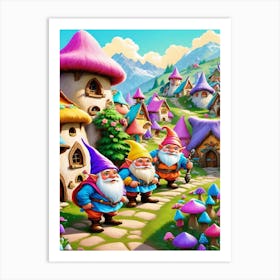 Dwarfs Village Art Print