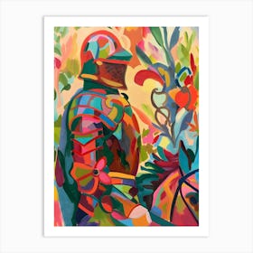 Matisse Inspired, Knight On Horseback, Fauvism Style Art Print