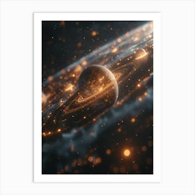 Saturn In Space Art Print