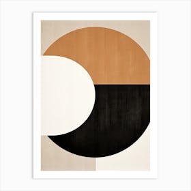 Bauhaus Bliss: Beige Geometric Serenity Art Print