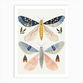 Colourful Insect Illustration Whitefly 12 Art Print