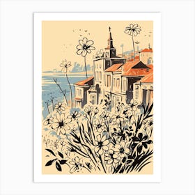 Lisbon, Flower Collage 1 Art Print