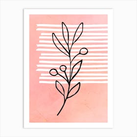 Modern Plant Pink Art Print