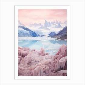 Dreamy Winter Painting Los Glaciares National Park Argentina 1 Art Print