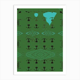 Green And Black Pattern Art Print