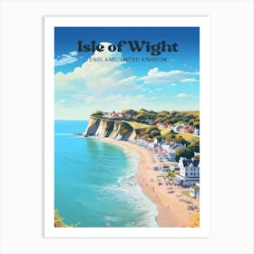 Isle Of Wight England Coastal Travel Illustration Art Print