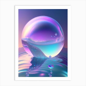 A Bubble Waterscape Holographic 3 Art Print