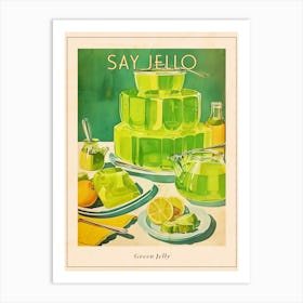 Vibrant Green Jelly Vintage Retro Illustration 2 Poster Art Print