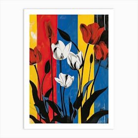 Tulips, Pop Art 1 Art Print