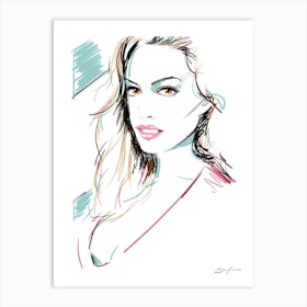 Anne Hathaway - Retro 80s Style Art Print