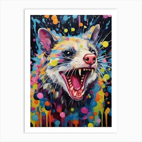  A Hidden Possum Vibrant Paint Splash 5 Art Print