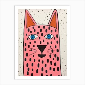 Pink Polka Dot Coyote 2 Art Print