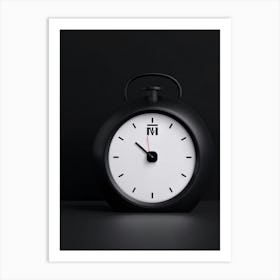 An Isolated Digital Render Of A Sleek Round Business Alarm Clock Its Iconic Pictogram Encased With (1) Art Print