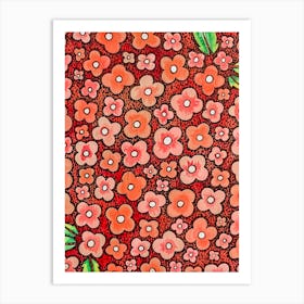 Pink Floral Patterns Art Print