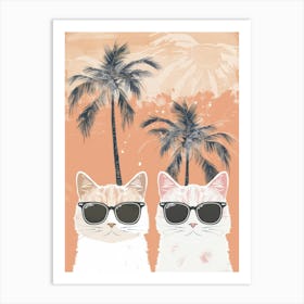 Two Cats In Sunglasses Vector Art Print